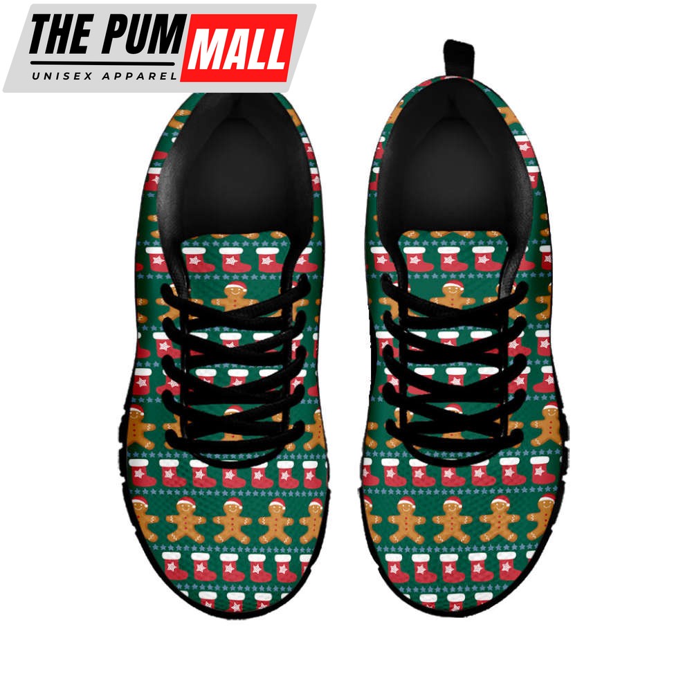 christmas-gingerbread-man-pattern-print-black-running-shoes-gift-for-men-and-wo-jz4fr2ta Christmas Gingerbread Man Pattern Print Black Running Shoes, Gift For Men And Women
