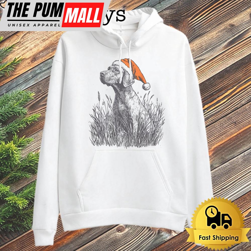 Christmas Hunting Dog In Santa Hat Festive Labrador Hoodie