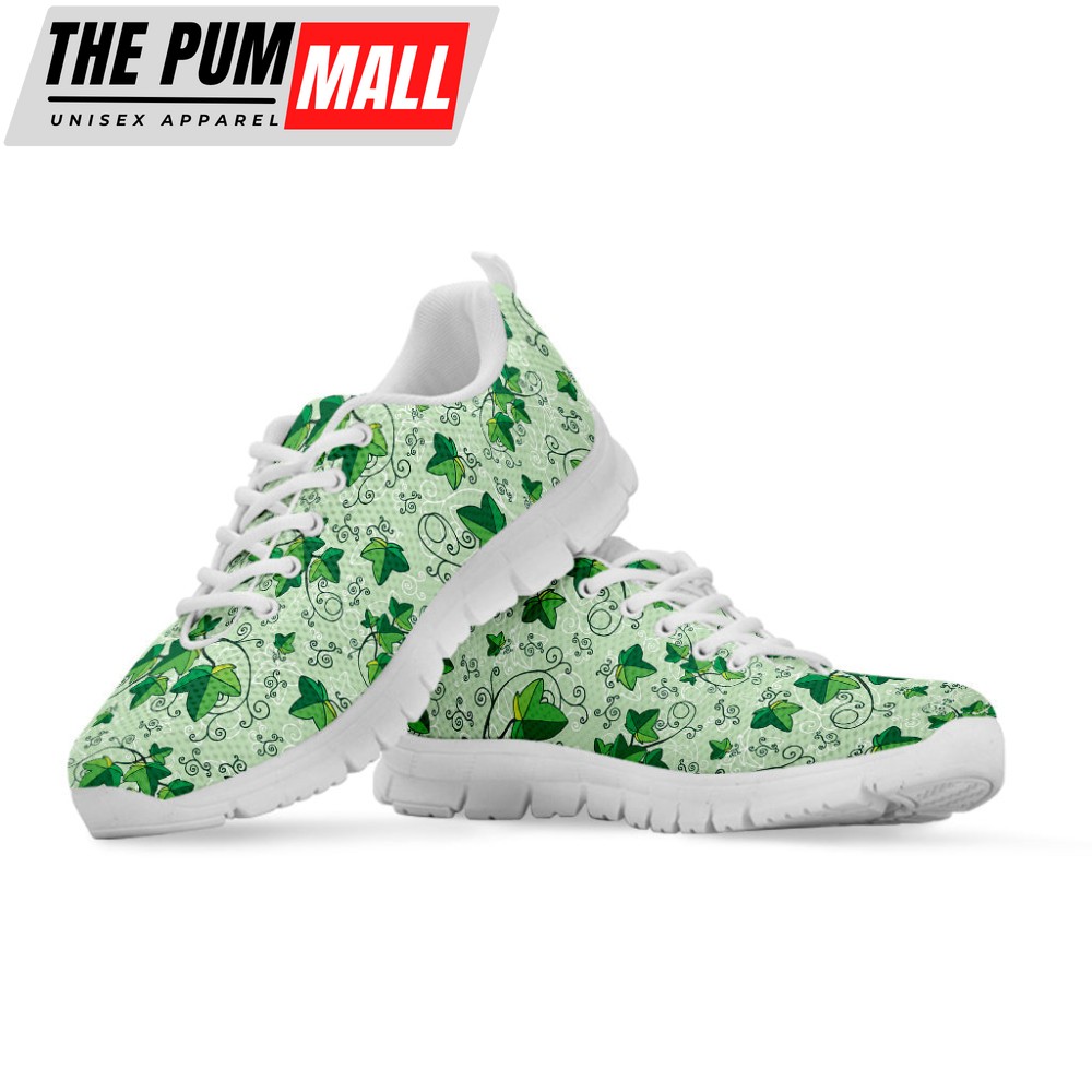 christmas-ivy-leaf-pattern-print-white-running-shoes-gift-for-men-and-women-5u0saanh Christmas Ivy Leaf Pattern Print White Running Shoes, Gift For Men And Women