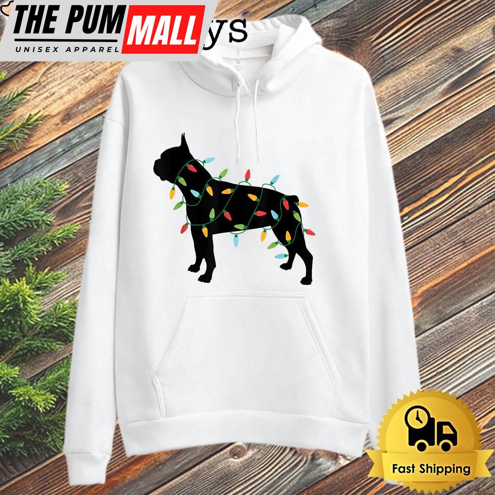 Christmas Lights Boston Terrier Gifts For Dog Lovers Hoodie