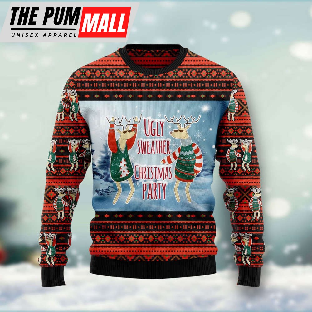 Christmas Party Ugly Christmas Sweater, Unisex Crewneck Sweater, Gift For Christmas
