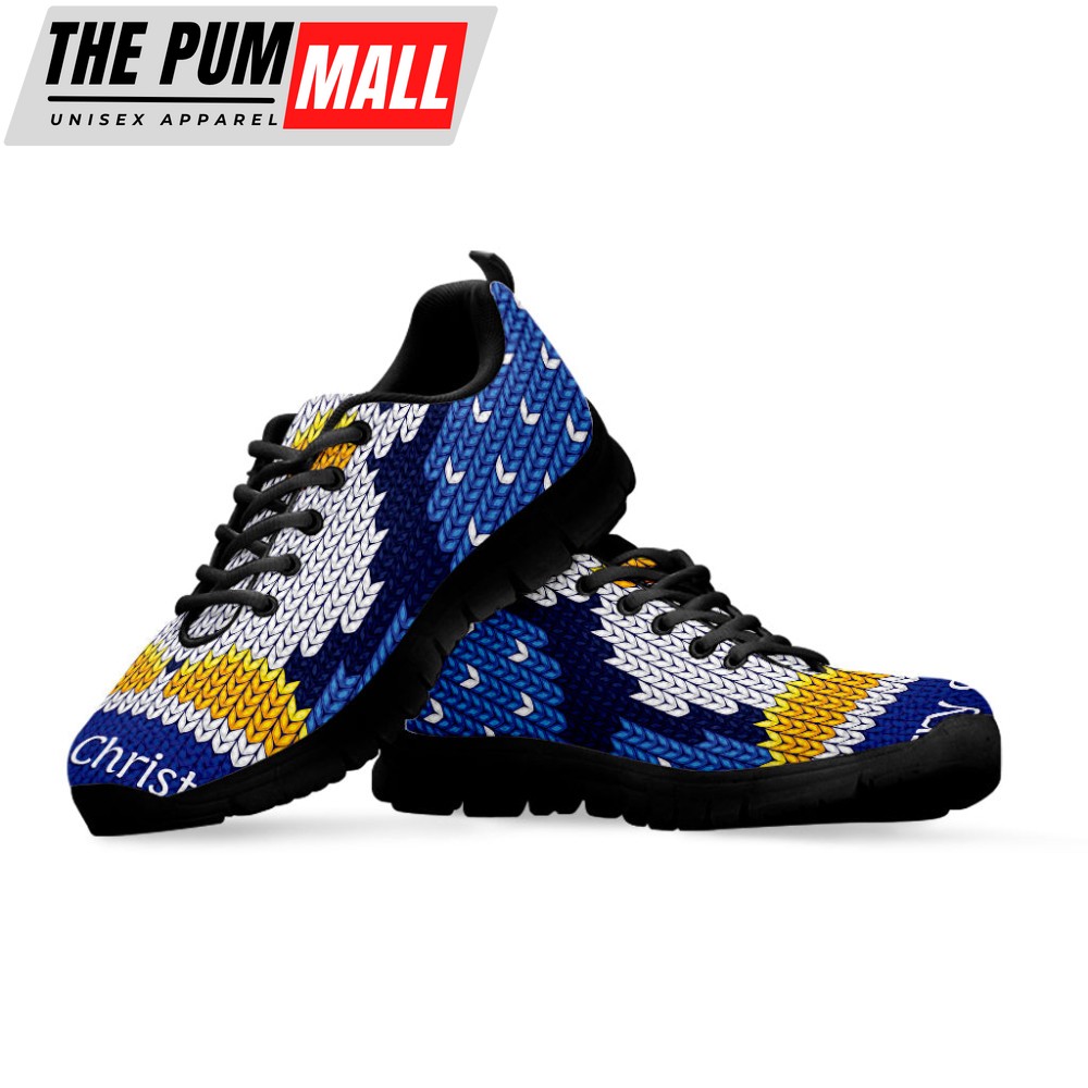 christmas-penguin-knitted-print-black-running-shoes-gift-for-men-and-women-f7wc4eyo Christmas Penguin Knitted Print Black Running Shoes, Gift For Men And Women