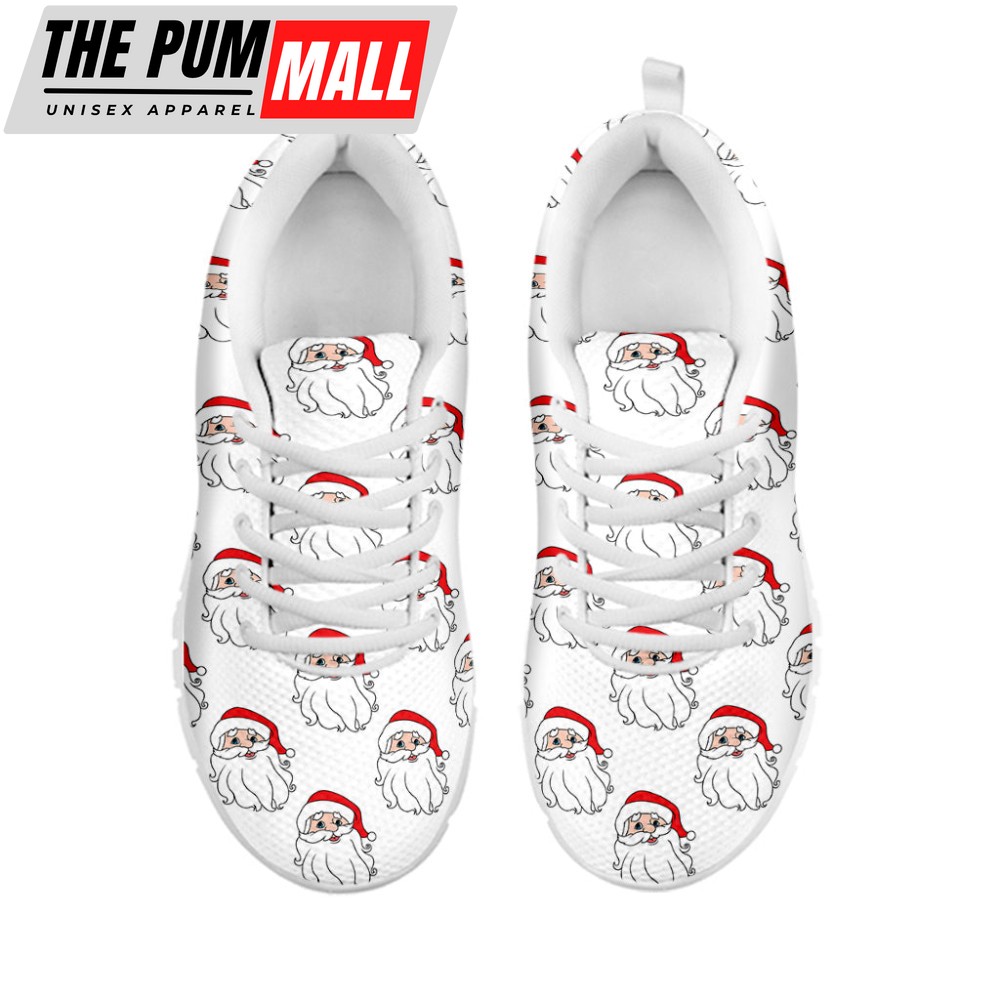 christmas-santa-claus-pattern-print-white-running-shoes-gift-for-men-and-women-wtf459ub Christmas Santa Claus Pattern Print White Running Shoes, Gift For Men And Women