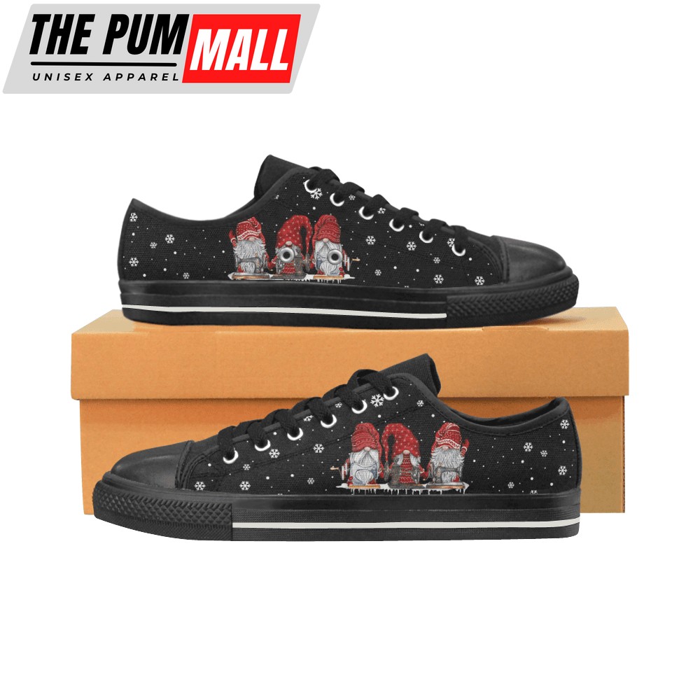Christmas Santa Claus Sewing Low Top Shoes For Women