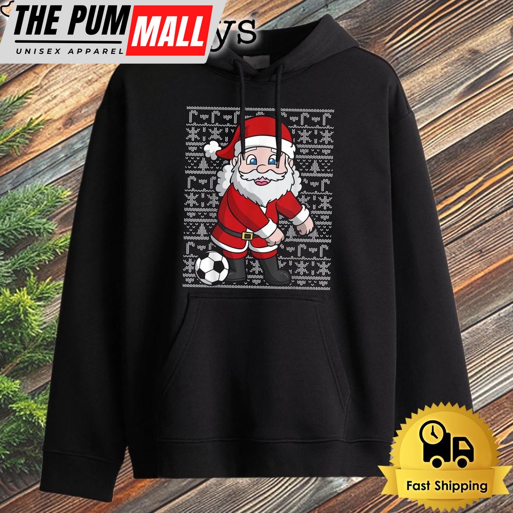 Christmas Santa Claus Soccer Flossing Hoodie