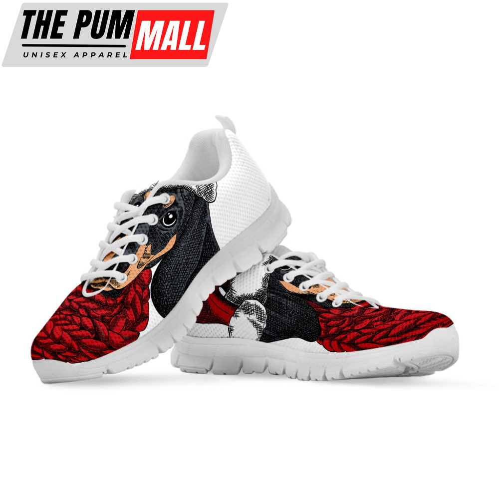 christmas-santa-dachshund-print-white-running-shoes-gift-for-men-and-women-xut39gin Christmas Santa Dachshund Print White Running Shoes, Gift For Men And Women