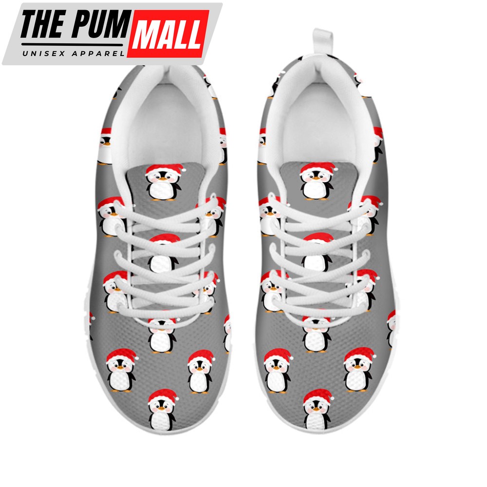 christmas-santa-penguin-pattern-print-white-running-shoes-gift-for-men-and-wome-2cj474bg Christmas Santa Penguin Pattern Print White Running Shoes, Gift For Men And Women