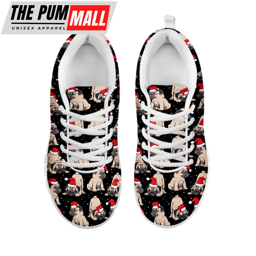 christmas-santa-pug-pattern-print-white-running-shoes-gift-for-men-and-women-asr2i1in Christmas Santa Pug Pattern Print White Running Shoes, Gift For Men And Women