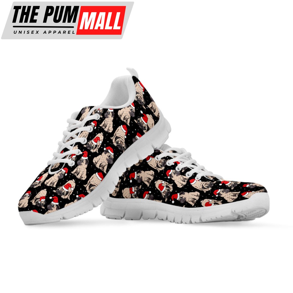 christmas-santa-pug-pattern-print-white-running-shoes-gift-for-men-and-women-asr2i1in Christmas Santa Pug Pattern Print White Running Shoes, Gift For Men And Women
