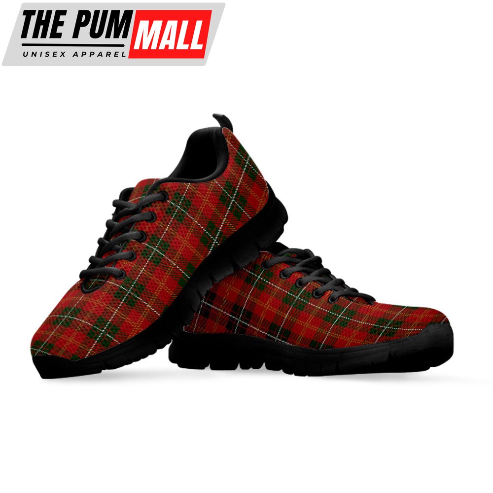 christmas-scottish-tartan-pattern-print-black-running-shoes-gift-for-men-and-wo-itzm2wp2 Christmas Scottish Tartan Pattern Print Black Running Shoes, Gift For Men And Women