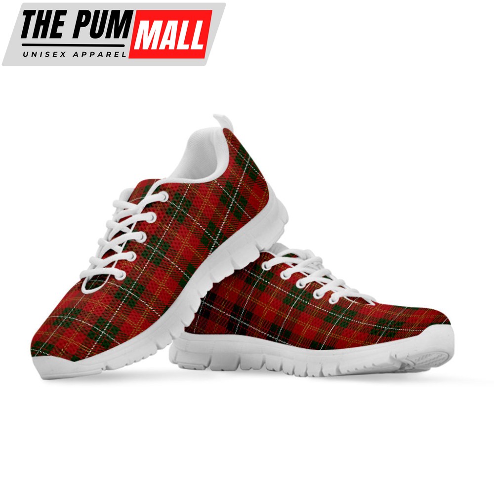christmas-scottish-tartan-pattern-print-white-running-shoes-gift-for-men-and-wo-gc3wo1ib Christmas Scottish Tartan Pattern Print White Running Shoes, Gift For Men And Women