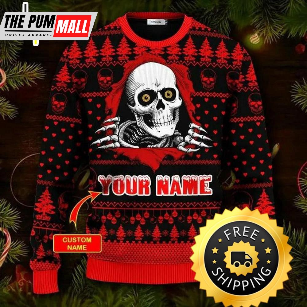 Christmas Skull Inside Me Skull Custom Ugly Christmas Sweater, Skull Ugly Sweater