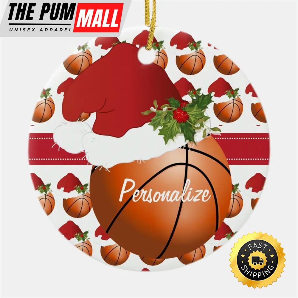 Christmas Sport Basketball Santa Hat Ceramic NBA Christmas Ornaments Limited Edition