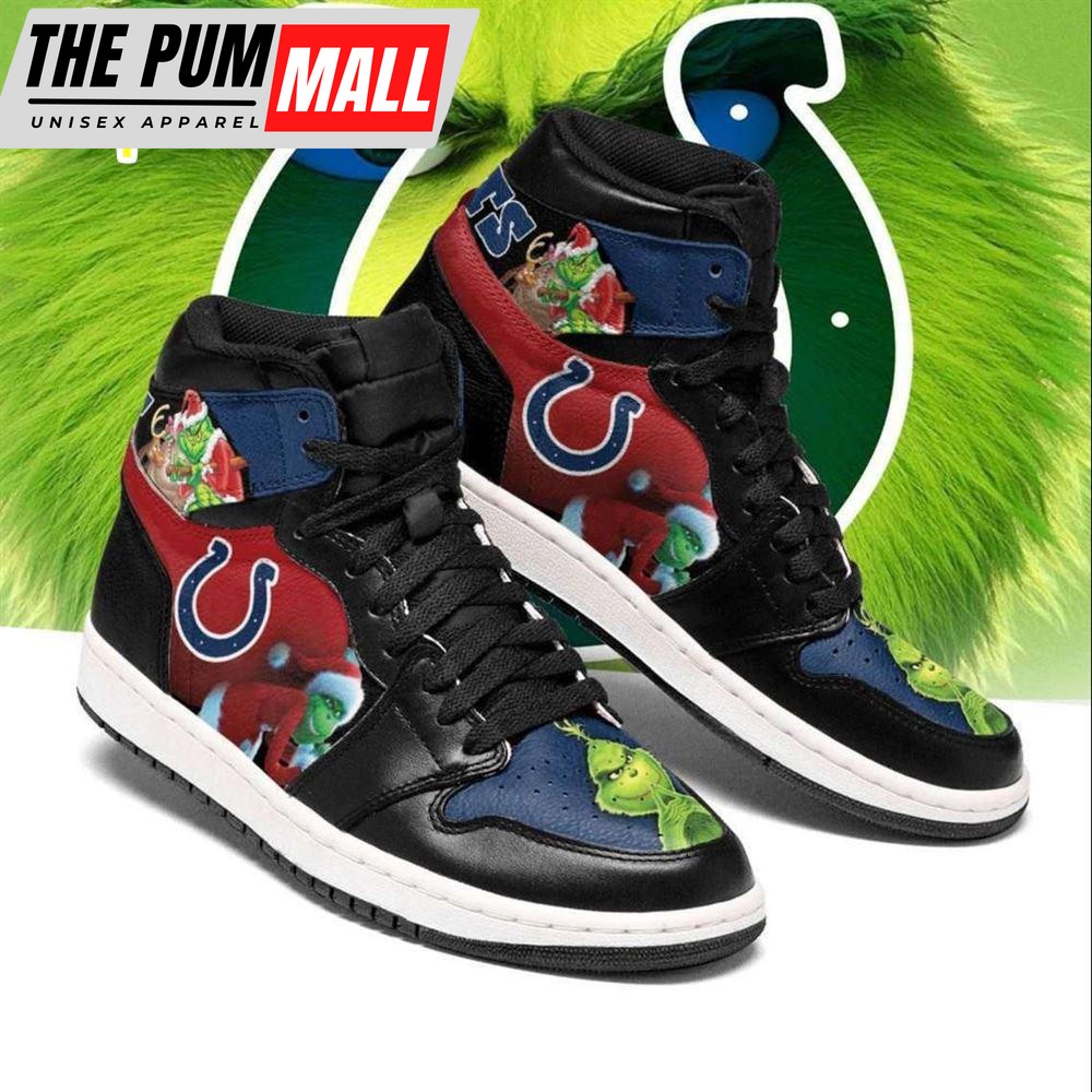 Christmas The Grinch Indianapolis Colts NFL JD1 Boot Sneakers Shoes