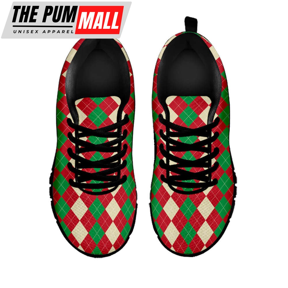 christmas-themed-argyle-pattern-print-black-running-shoes-gift-for-men-and-wome-92ahymhh Christmas Themed Argyle Pattern Print Black Running Shoes, Gift For Men And Women