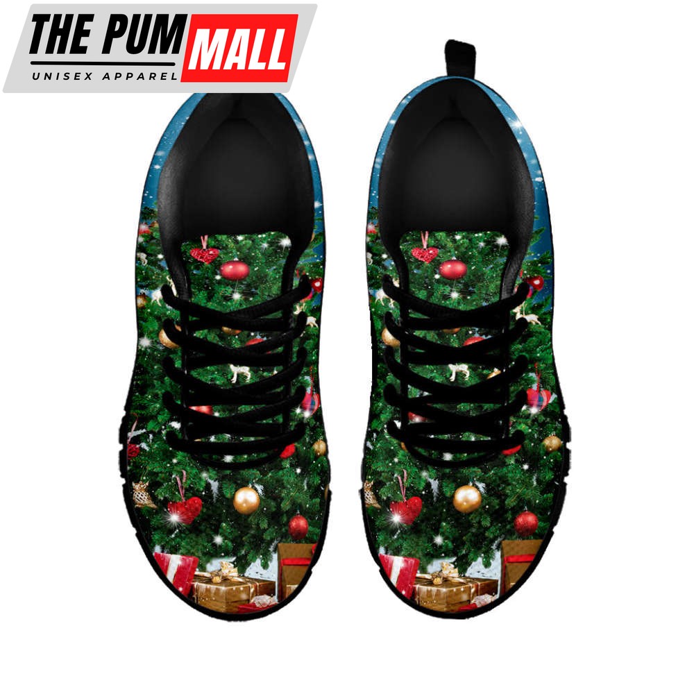 christmas-tree-and-snow-print-black-running-shoes-gift-for-men-and-women-cmugx5oz Christmas Tree And Snow Print Black Running Shoes, Gift For Men And Women