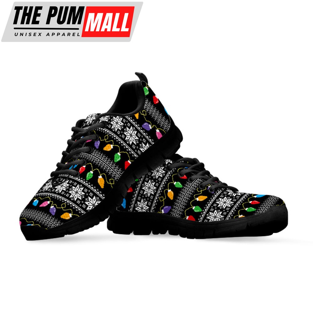 christmas-tree-lights-print-black-running-shoes-gift-for-men-and-women-pyn8kf3u Christmas Tree Lights Print Black Running Shoes, Gift For Men And Women