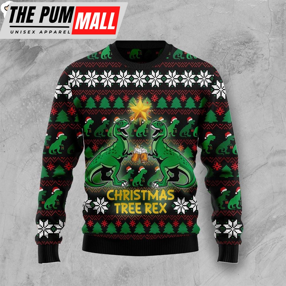Christmas Tree Rex Ugly Christmas Sweater – Lover Xmas Sweater Gift – Dog Memorial Gift