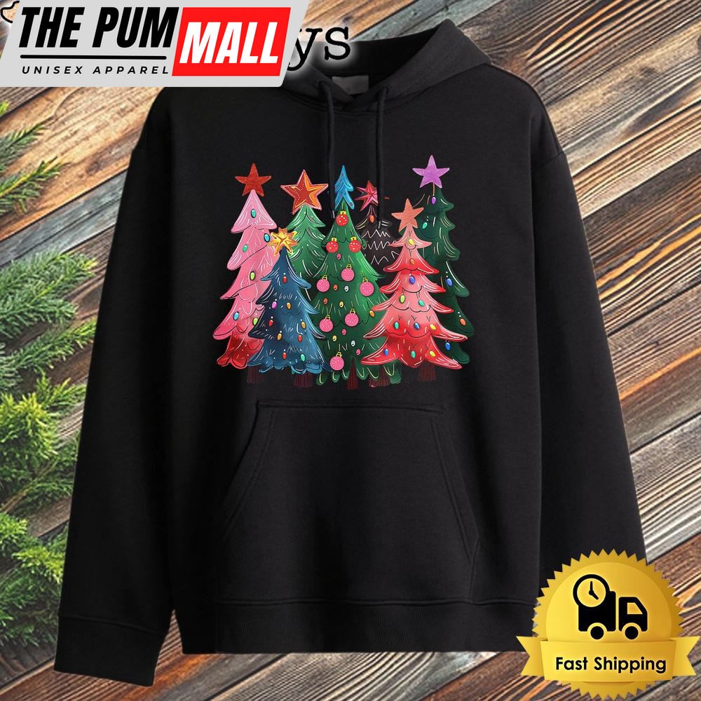 Christmas Tree Xmas Christmas Light Holiday Funny Hoodie