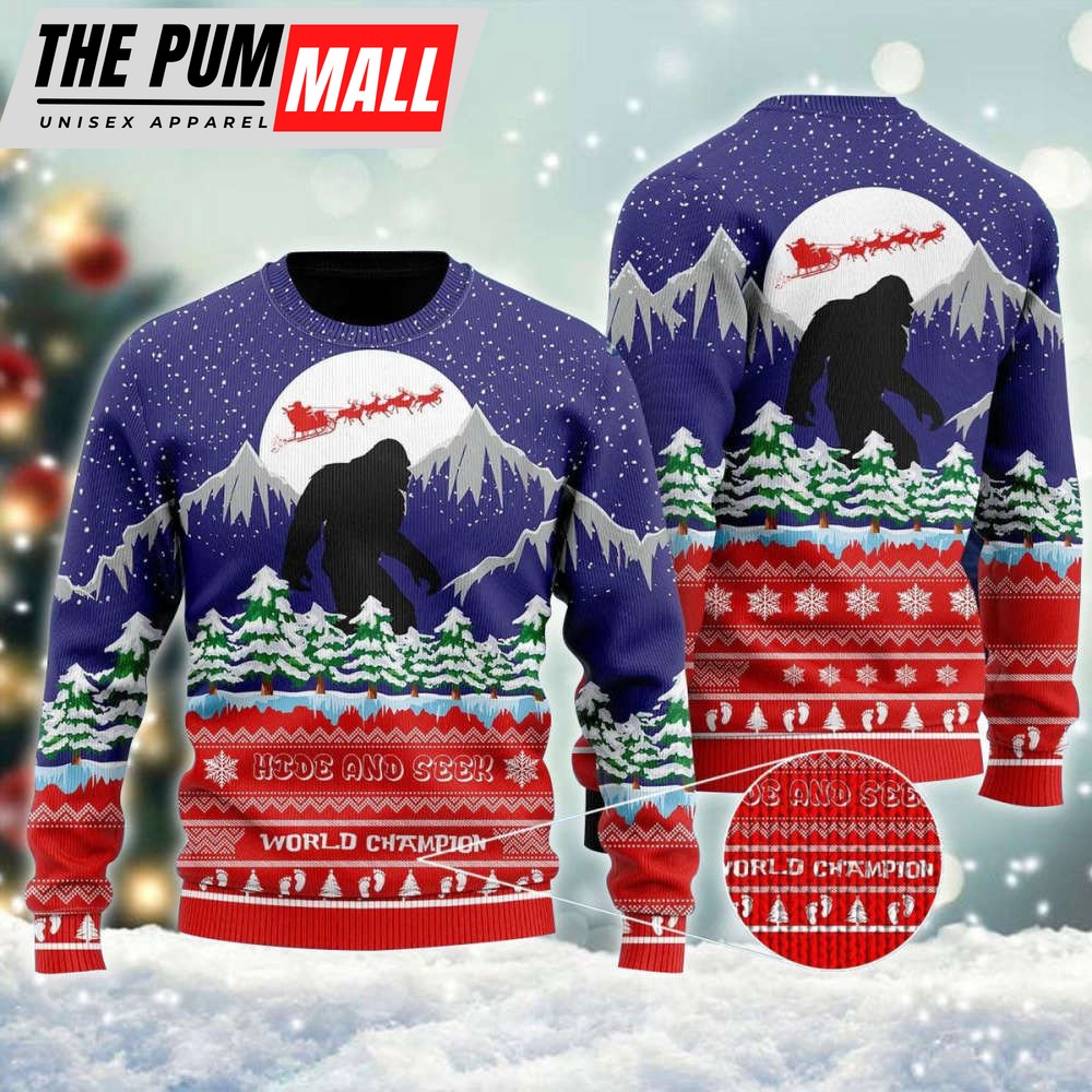 Christmas With Bigfoot Ugly Sweater Gift For Christmas