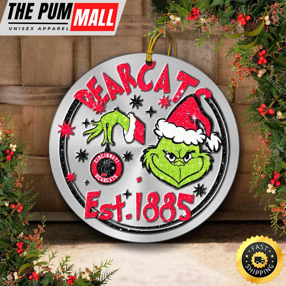 Cincinnati Bearcats Grinch Circle Ornaments Christmas Limited Edition