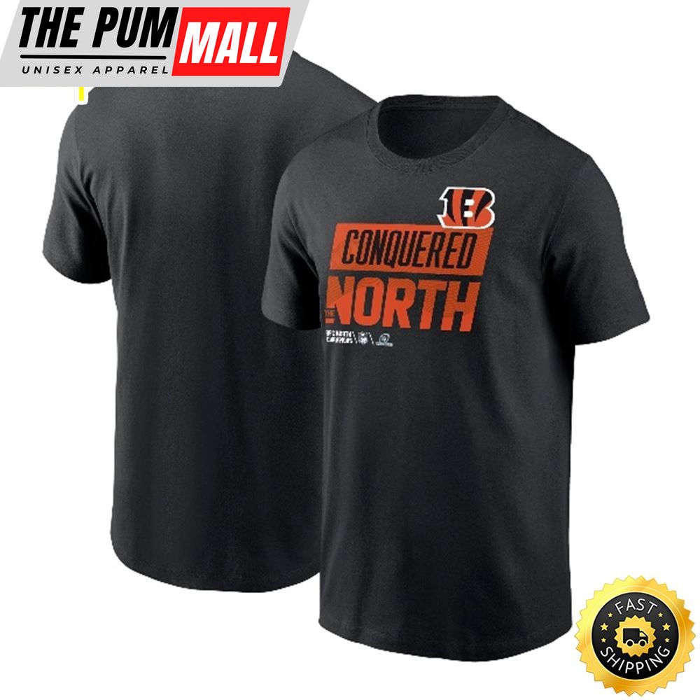 Cincinnati Bengals 2025 AFC North Division Champions Locker Room Trophy Collection Black T-shirt