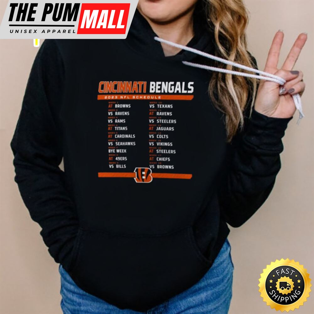 Cincinnati Bengals 2025 Nfl Schedule T-Shirt