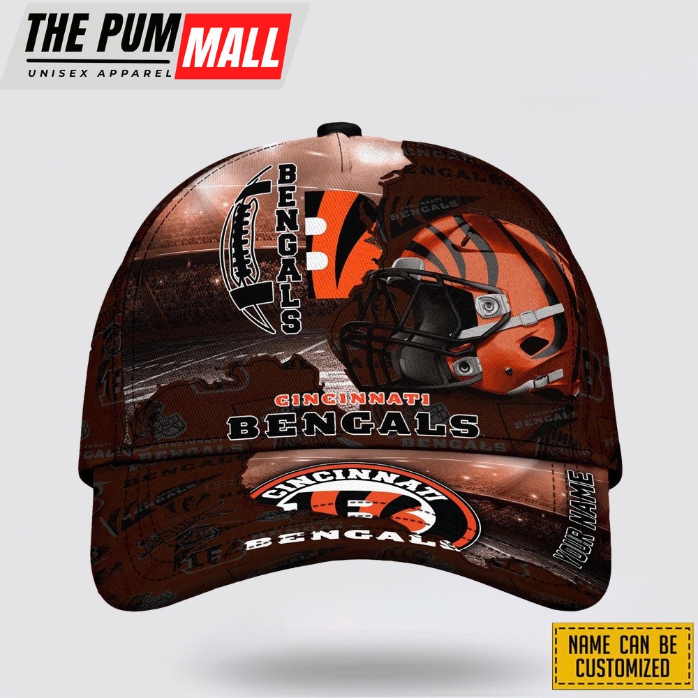 Cincinnati Bengals All Over Printed Nfl Baseball Caps Custom Name Caps Best Gift For Fans