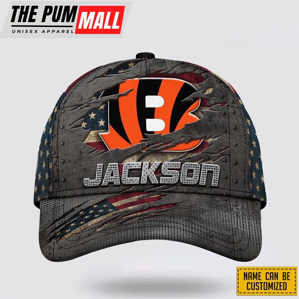 Cincinnati Bengals All Over Printed Nfl Baseball Caps Custom Name Caps Limited Edition Gift