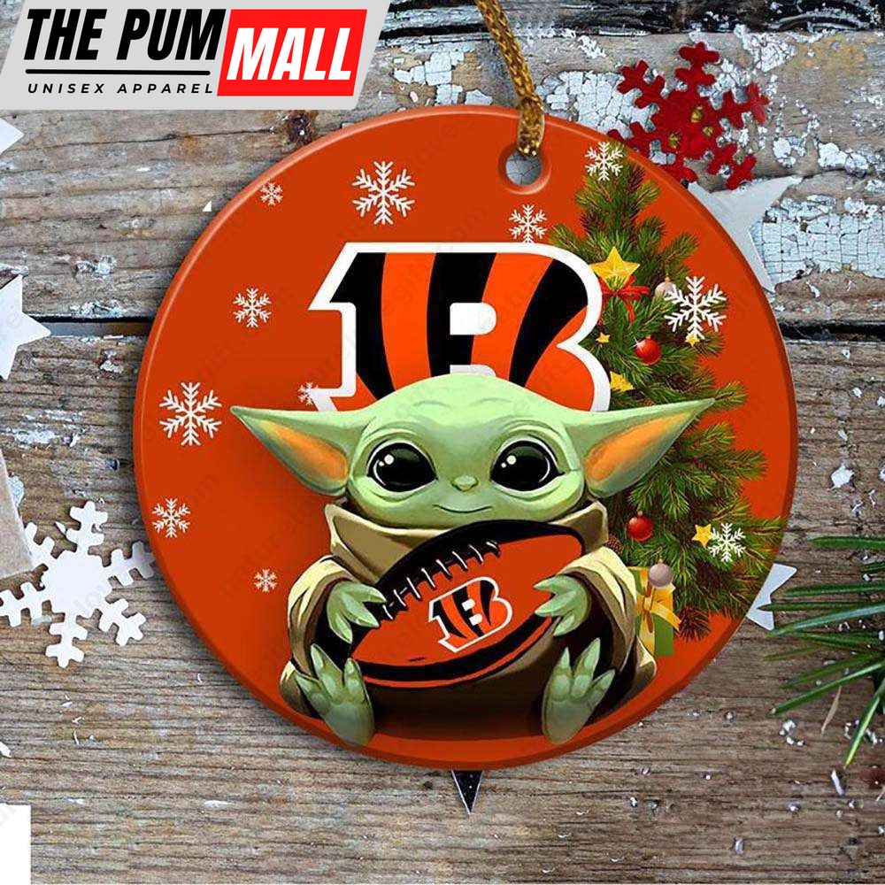 Cincinnati Bengals Baby Yoda Ornament Christmas Tree Decorations NFL Gifts Limited Edition