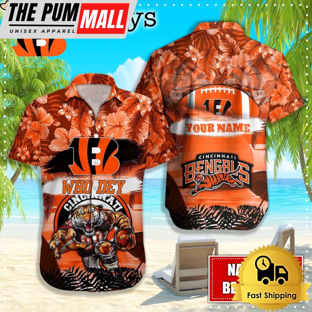 Cincinnati Bengals Mascot Football Hawaiian Shirt, NFL Aloha Shirts