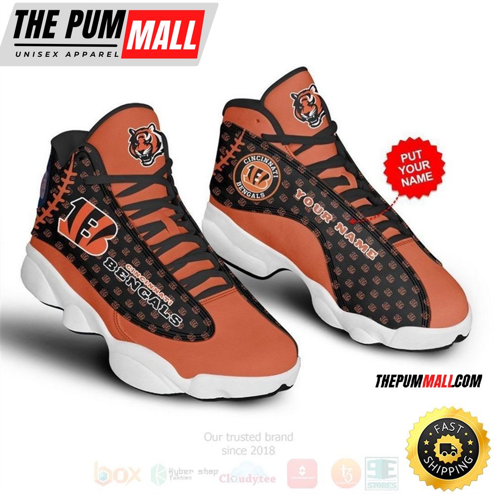 Cincinnati Bengals Nfl Custom Name Air Jd 13 Shoes 2