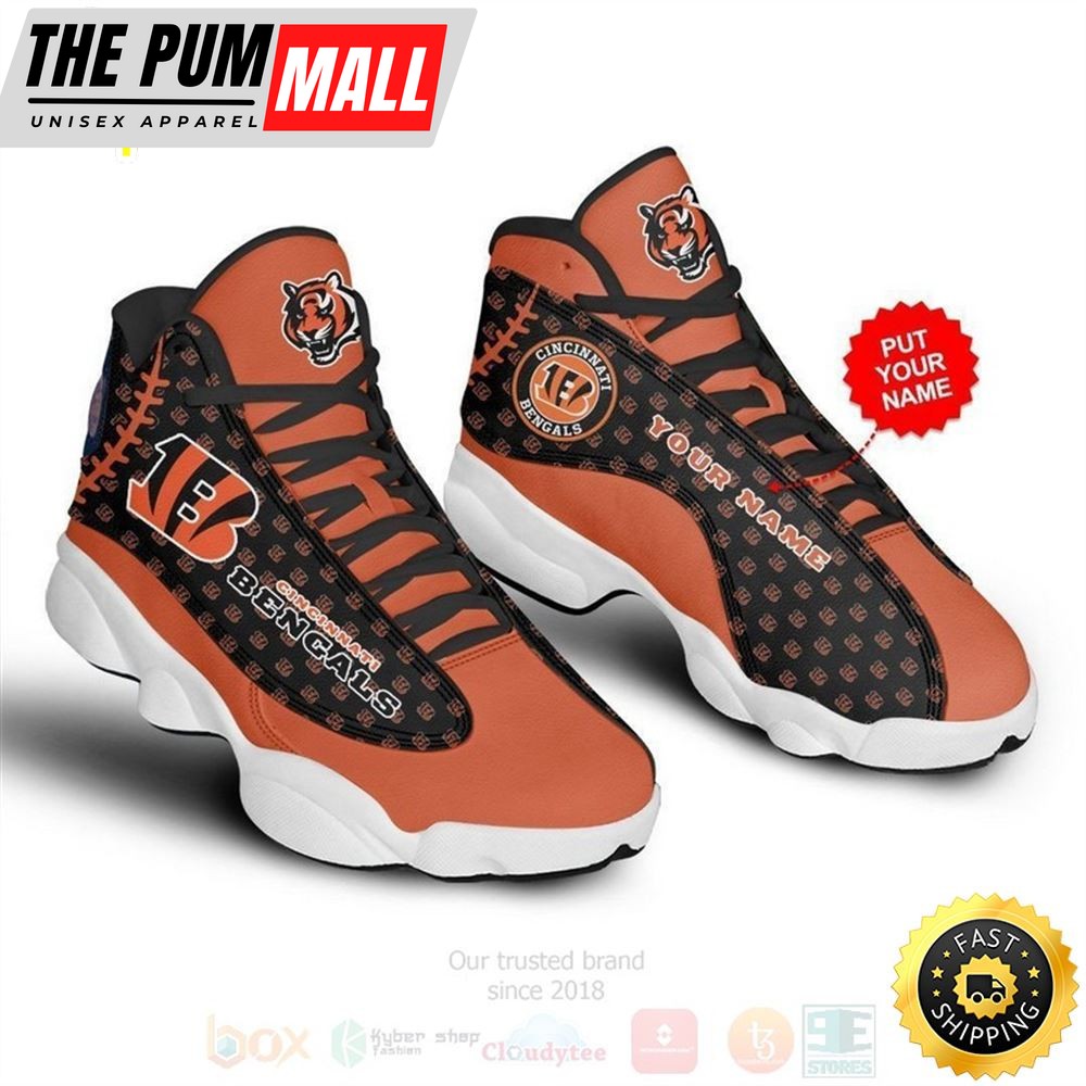 Cincinnati Bengals Nfl Custom Name Air Jd 13 Shoes 2