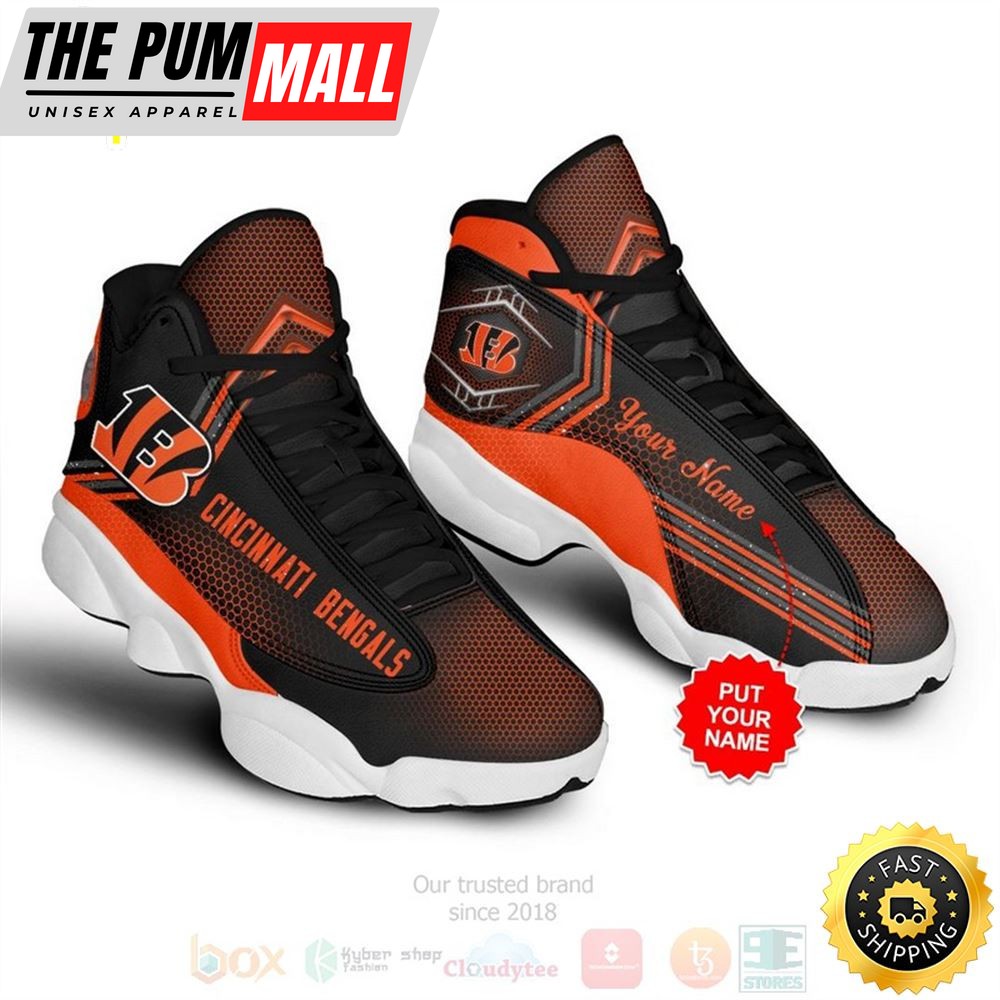 Cincinnati Bengals Nfl Custom Name Air Jd 13 Shoes 3