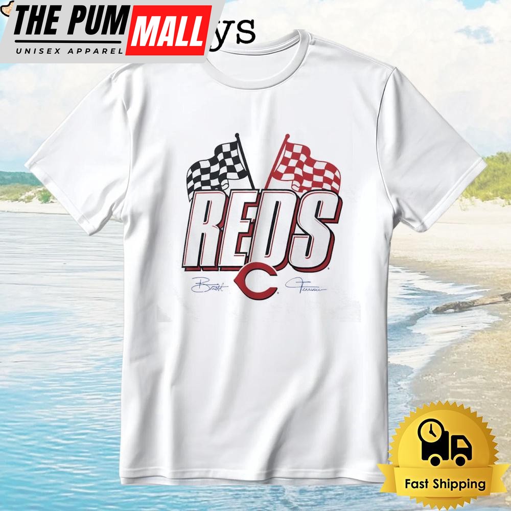 Cincinnati Reds 2025 Mlb Speedway Classic Checkered Flag T-Shirt
