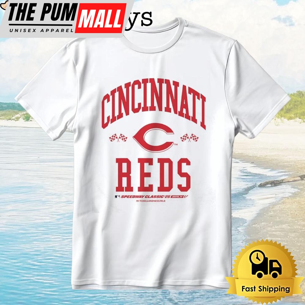 Cincinnati Reds Mlb Speedway Classic 2025 Checkered Flag T-Shirt