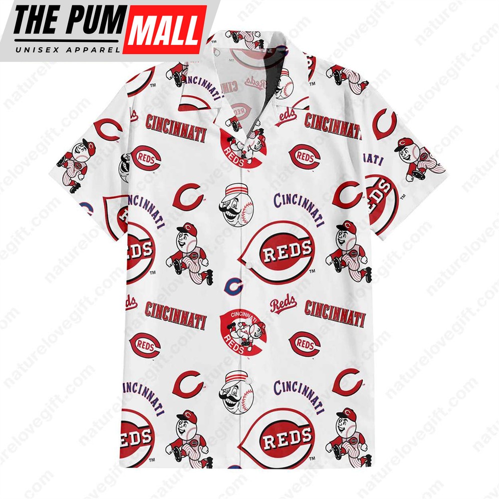 Cincinnati Reds Team Logo MLB Hawaiian Shirt