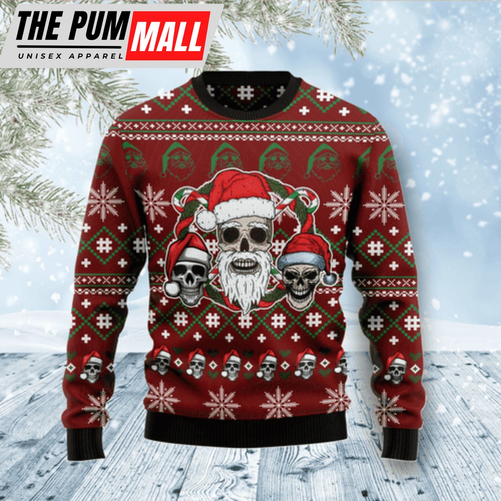 CityBarks Ugly Sweater: Santa Skull Design – Festive & Stylish Holiday Attire
