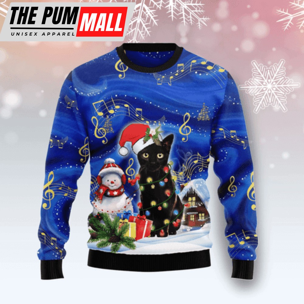 Cityparks Ugly Sweater Black Cat Christmas Night, Best Gift For Christmas 2023