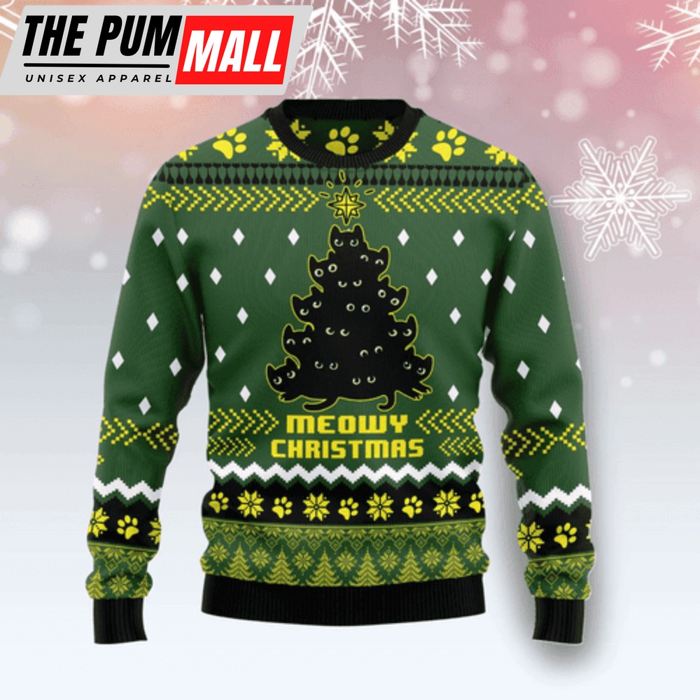 Cityparks Ugly Sweater Black Cat Christmas Tree, Best Gift For Christmas 2023