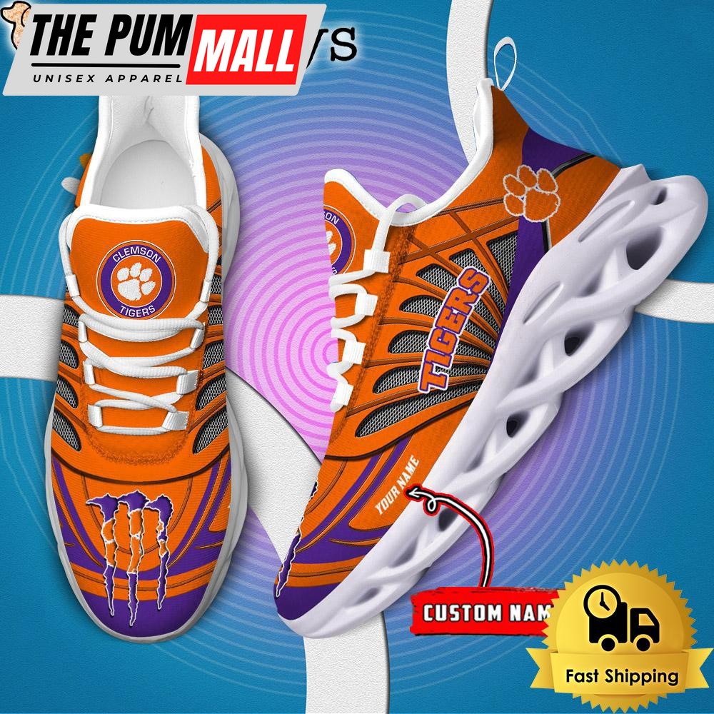 Clemson Tigers Custom Max Soul Shoes Sneaker