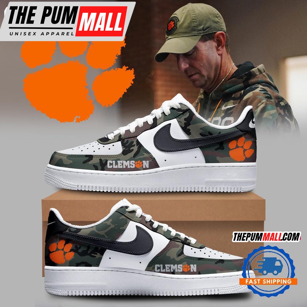 Clemson Tigers Football Special 2024 Veterans Military Appreciation Air Force 1 Shoes Sneaker