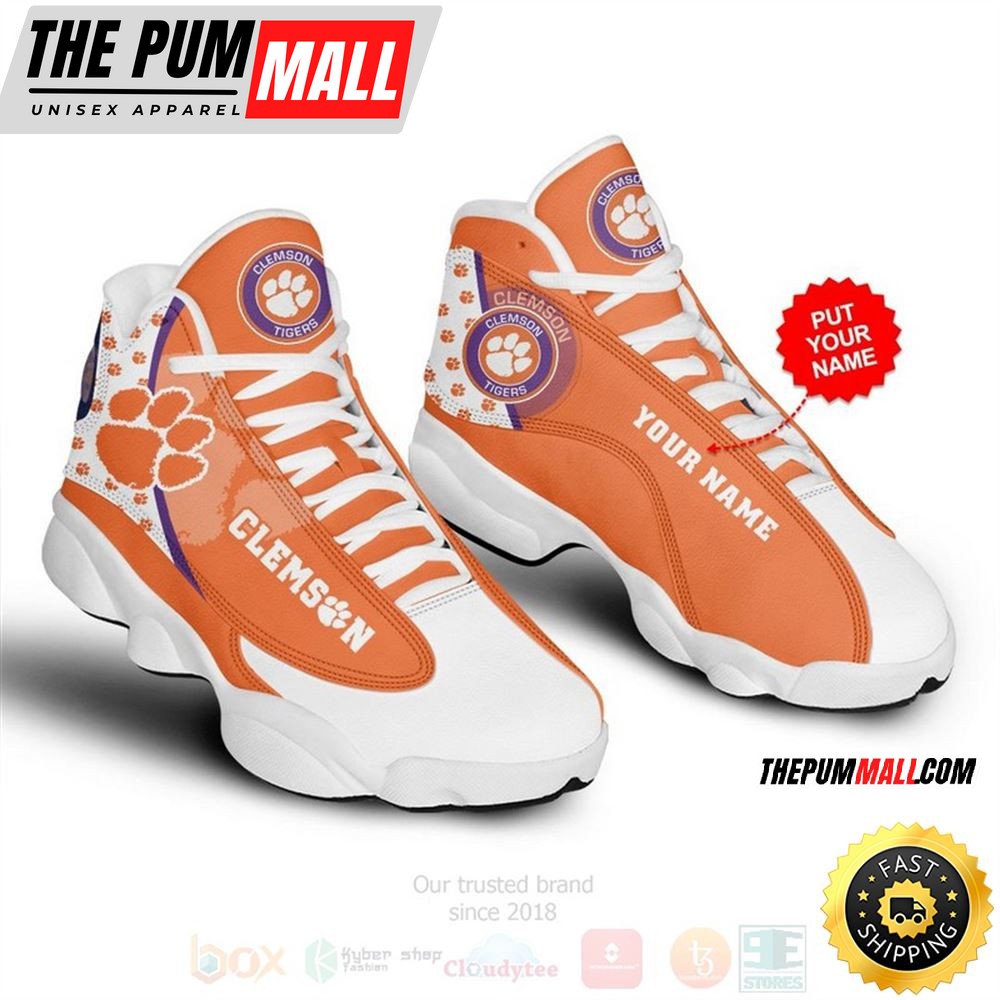 Clemson Tigers Nfl Custom Name Air Jd 13 Shoes