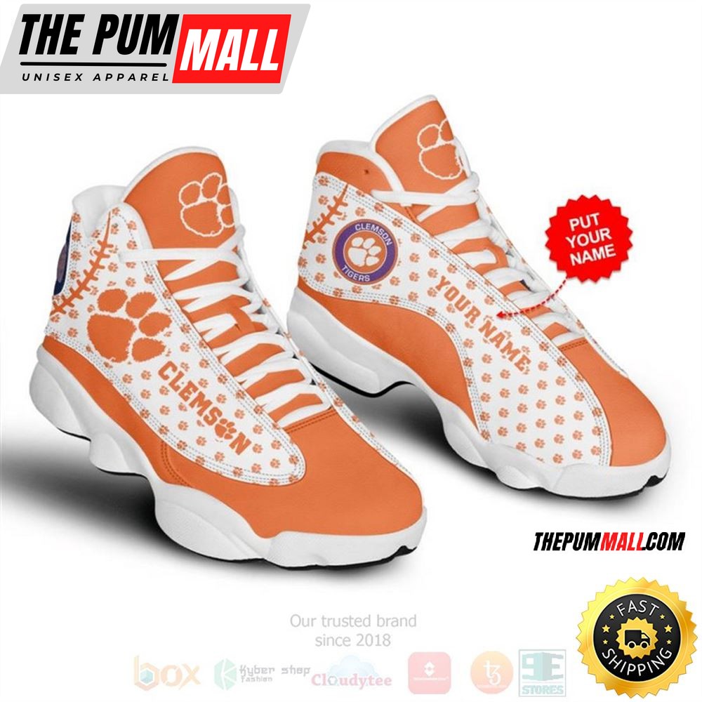 Clemson Tigers Nfl Custom Name Air Jd 13 Shoes 2