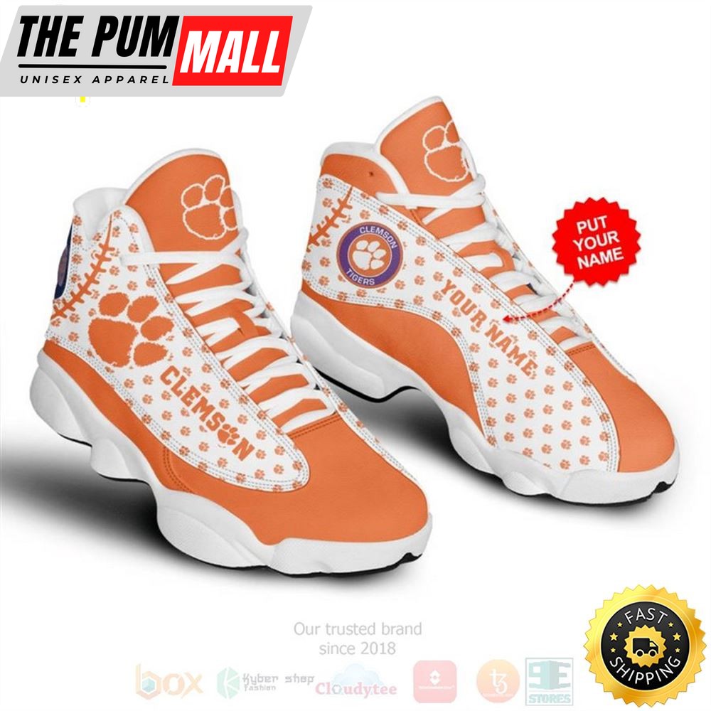Clemson Tigers Nfl Custom Name Air Jd 13 Shoes 2