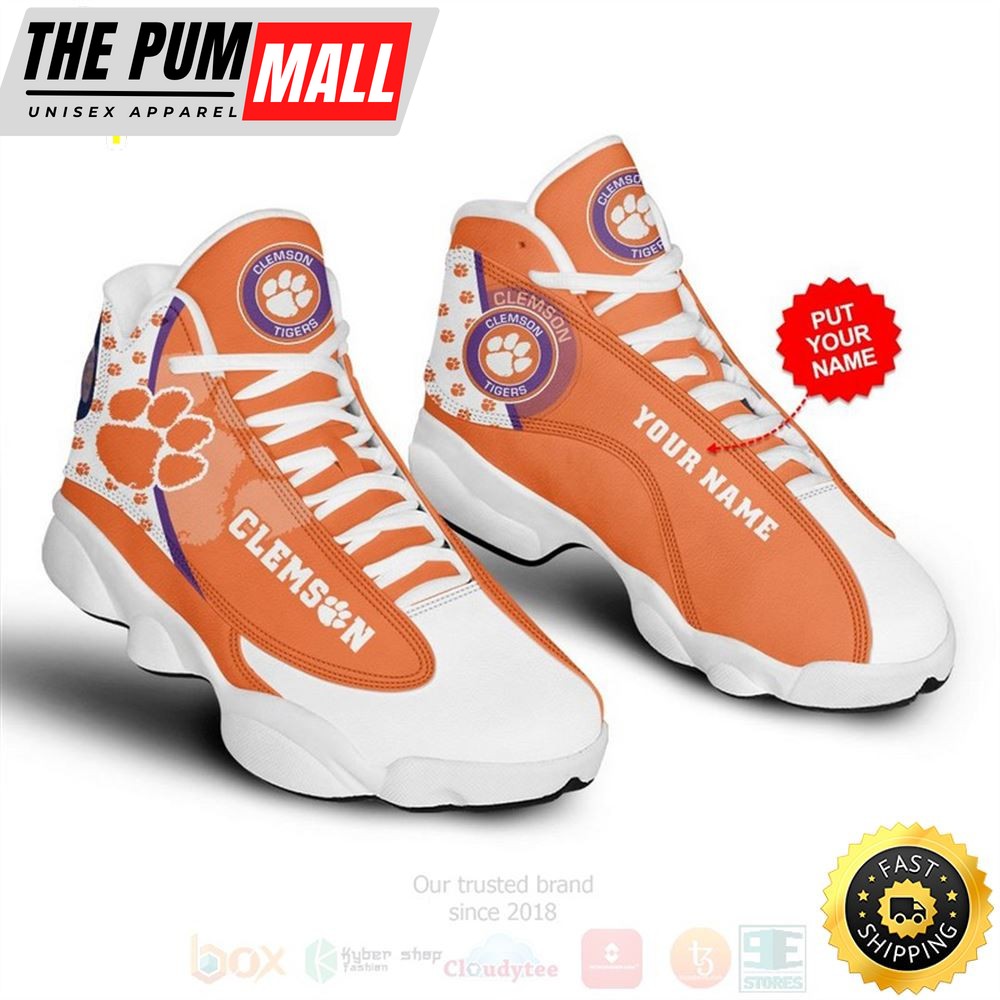 Clemson Tigers Nfl Custom Name Air Jd 13 Shoes
