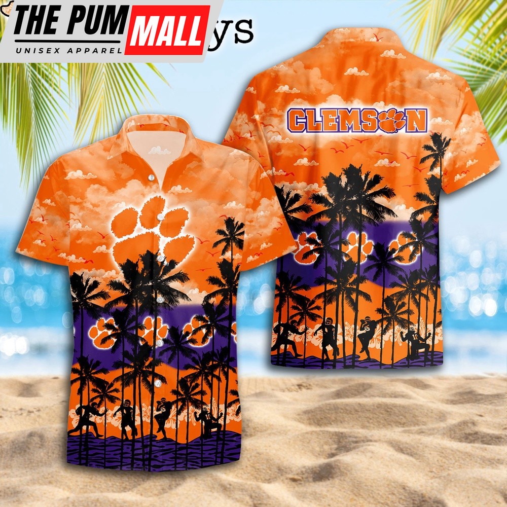 Clemson Tigers Palms Tree Hawaiian Shirt