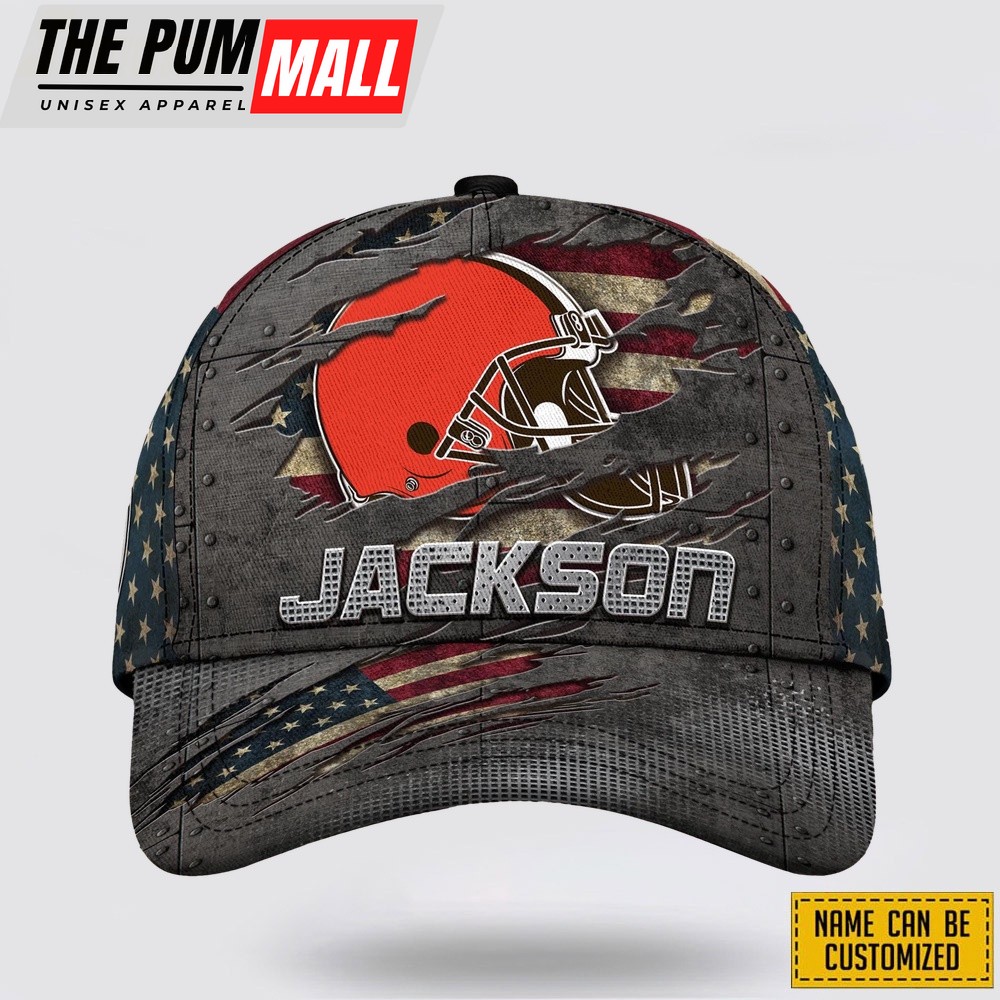 Cleveland Browns All Over Printed Nfl Baseball Caps Custom Name Caps Limited Edition Gift