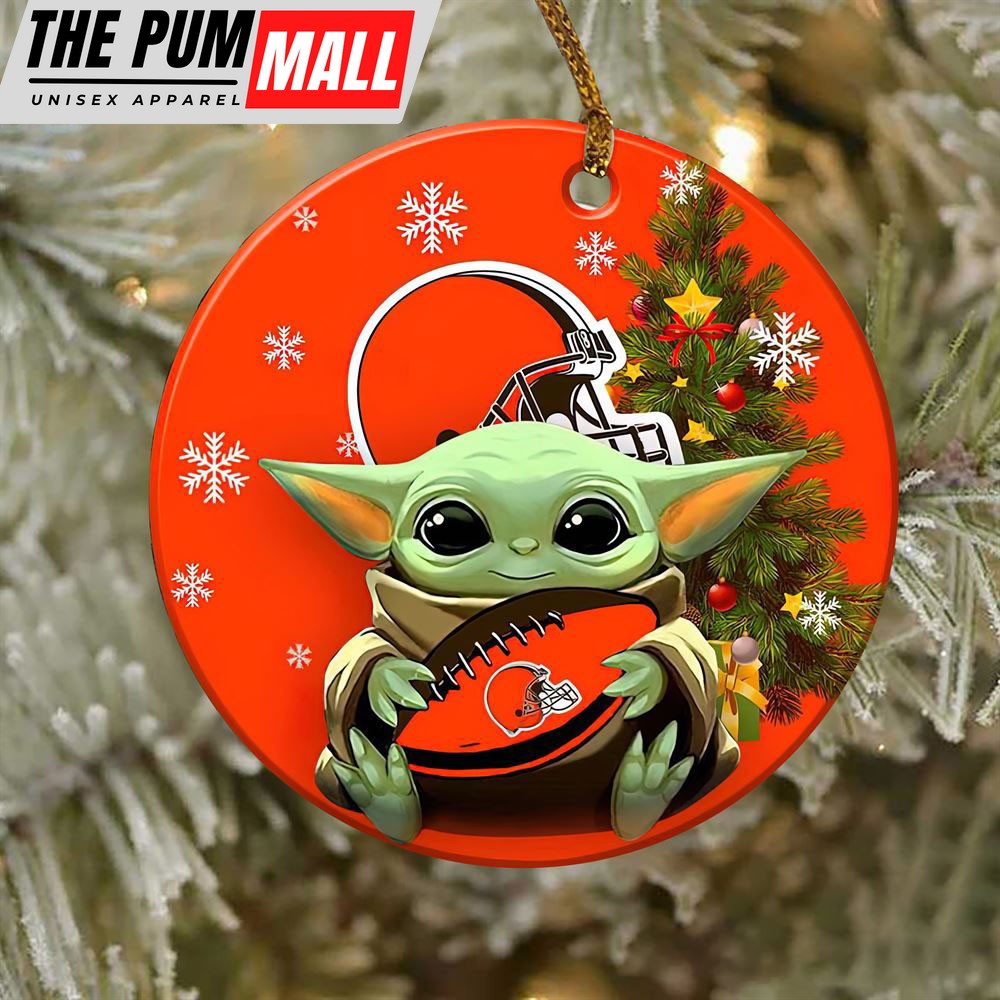 Cleveland Browns Baby Yoda NFL Ornaments Limited Edition