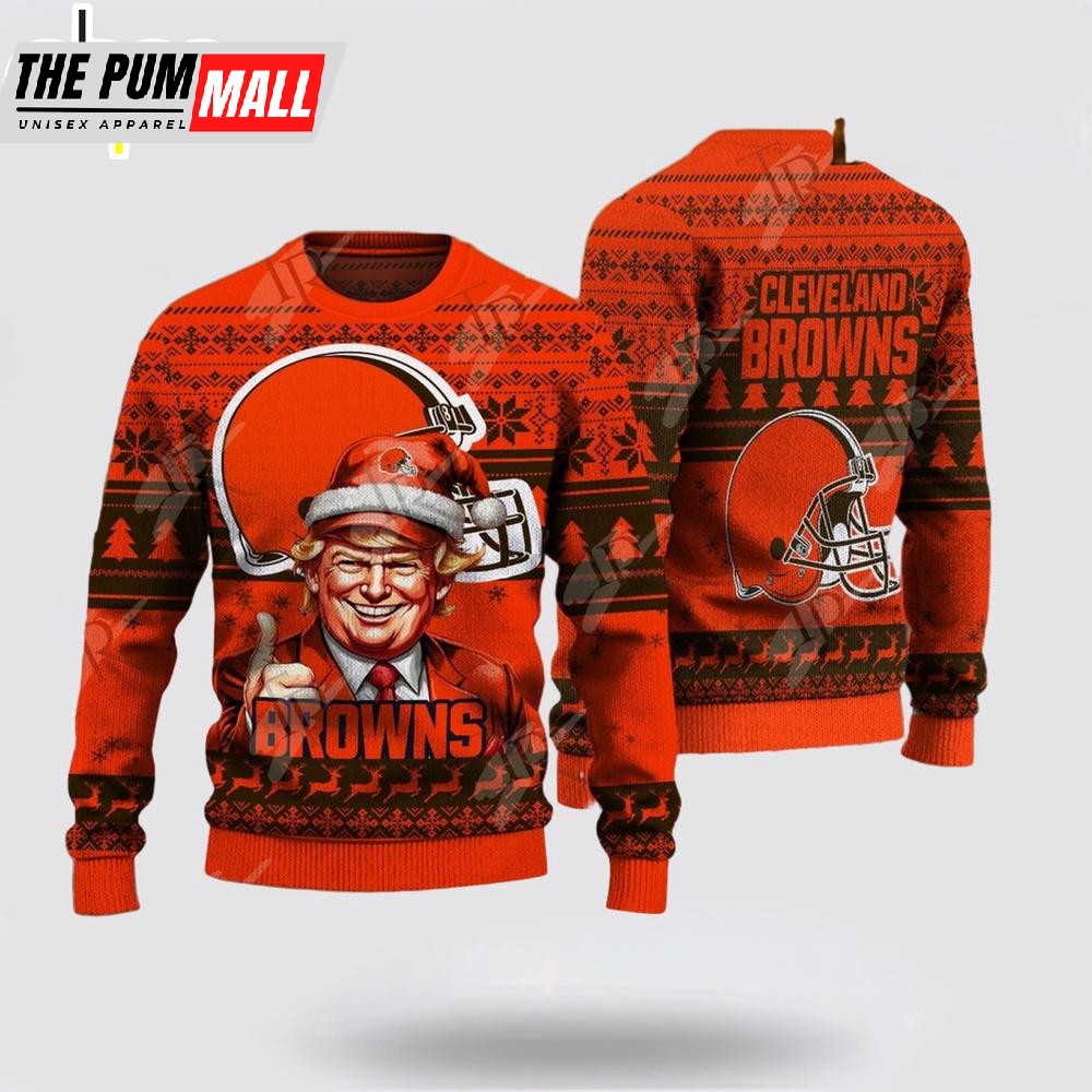 Cleveland Browns Christmas Donald Trump Knitted Sweater